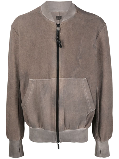 Isaac Sellam Experience Exposed-seam Zip-up Bomber Jacket In Brown