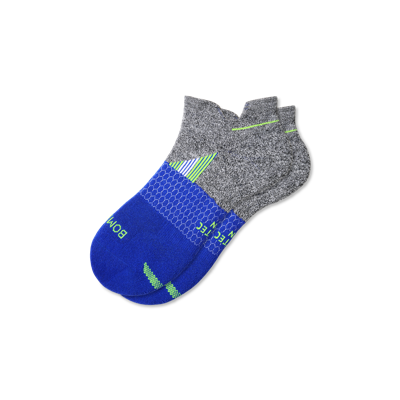 Bombas Running Ankle Socks In Neon Cobalt