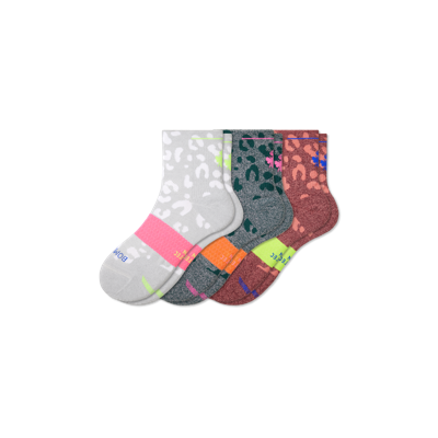 Bombas Running Quarter Sock 3-pack In Rose Teal Mix