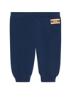 Gucci Logo-patch Cotton Track Pants In Blue
