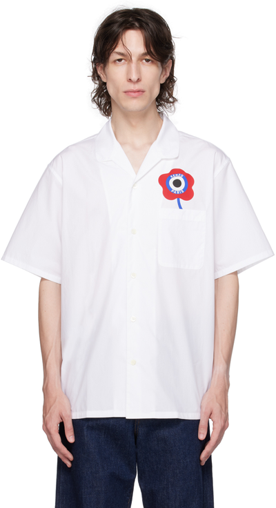 Kenzo Hawaiian Target Shirt Off In White