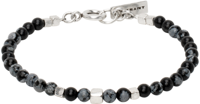 Isabel Marant Black Snowstone Bracelet In Faded Black