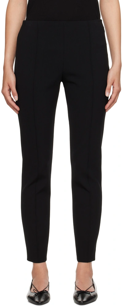 The Row Kosso Wool-blend Crepe Slim-leg Trousers In Black