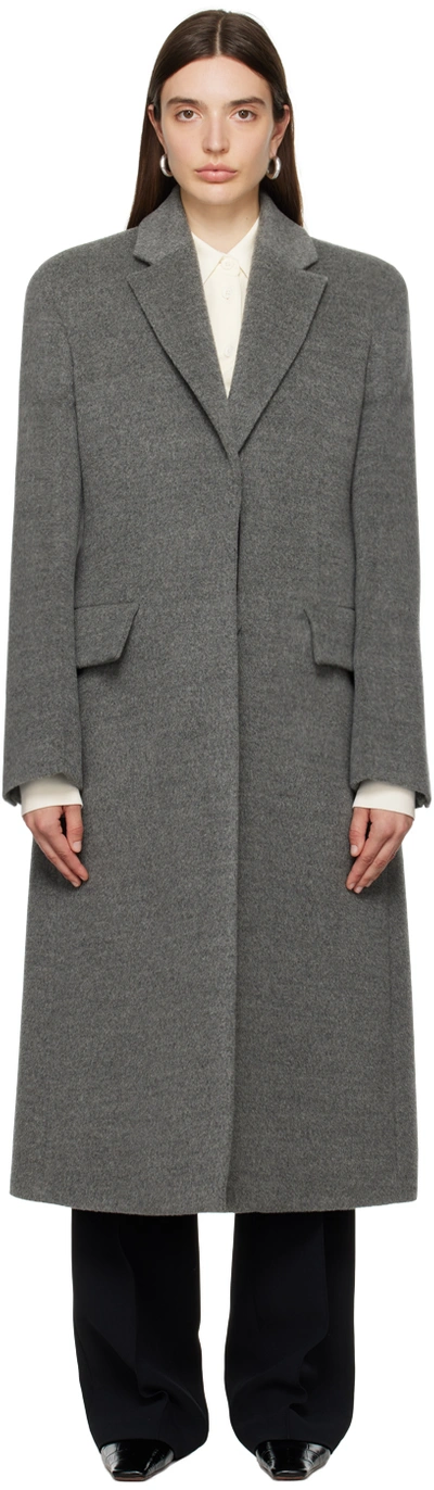 Jil Sander Gray Vented Coat In 025 London Fog