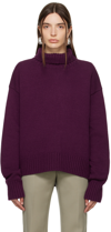 JIL SANDER PURPLE DROPTAIL SWEATER