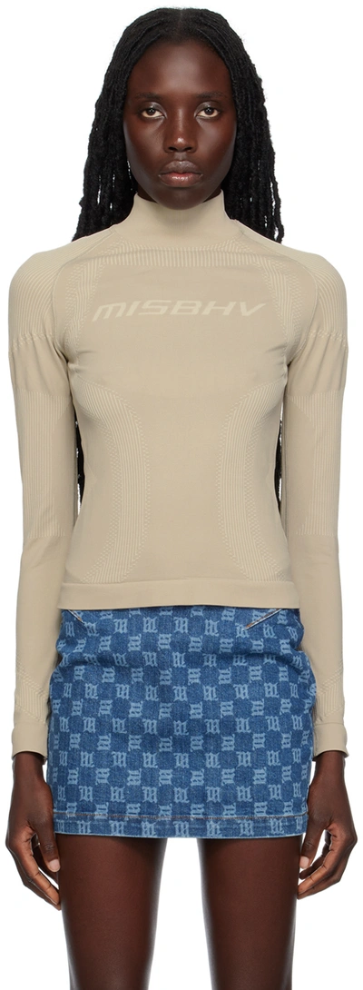 Misbhv Beige Long Sleeve Sport Top