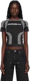Misbhv Black & White Striped Sport Top In Black/white