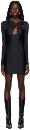 Coperni Black Cut Out Draped Minidress In Black