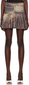 Misbhv Brown Typewriter Miniskirt In Brown