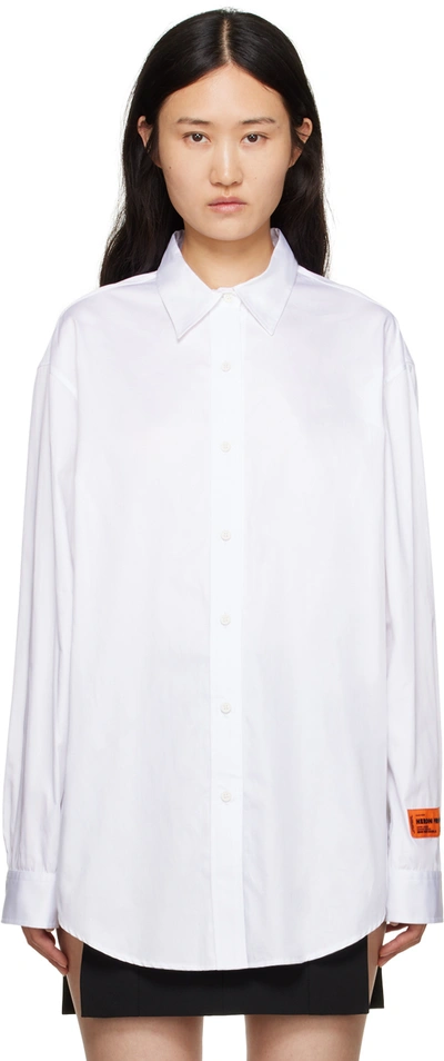Heron Preston Cut-out Detail Cotton Shirt In White