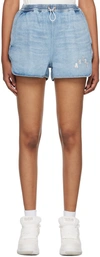 Amiri Blue Drawstring Denim Shorts In Indigo