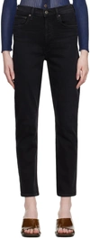 Agolde Riley Long High-rise Slim Straight Jeans In Compilation
