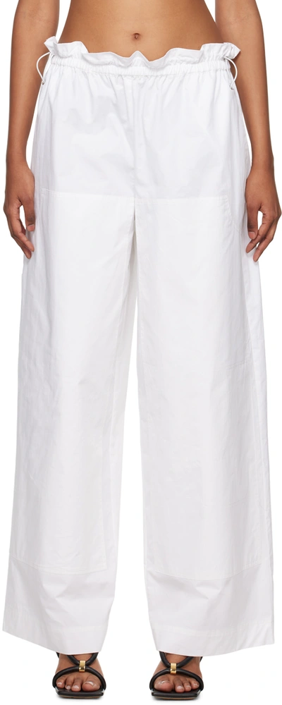 Remain Birger Christensen Hani Cotton-poplin Wide-leg Cargo Pants In White