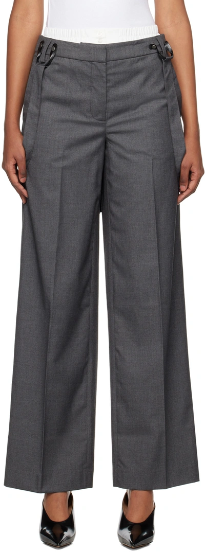 Remain Birger Christensen Gray Suspender Trousers In 18-0201 Castlerock