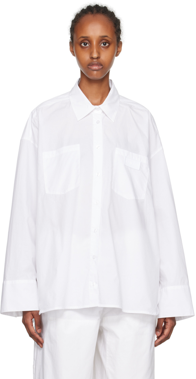 Remain Birger Christensen Poplin Oversized Shirt In 11-0601 Bright White