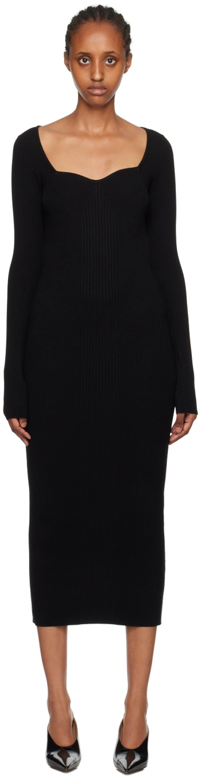 Remain Birger Christensen Dense Curved Neck Dress In 19-4004 Black