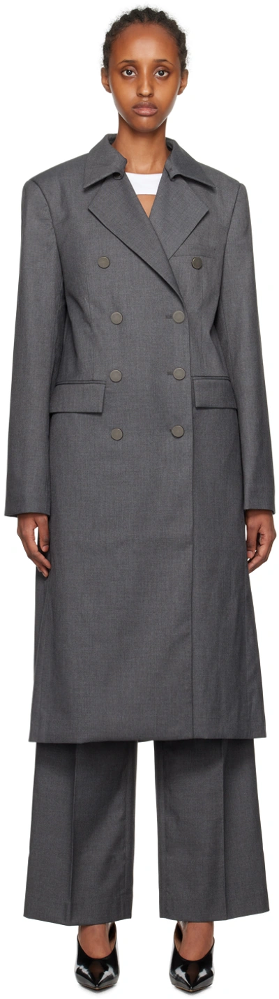 Remain Birger Christensen Gray Relaxed Coat In 18-0201 Castlerock