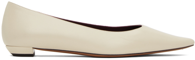 The Row Claudette Leather Ballerina Flats In Neutral