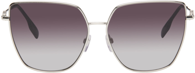 Burberry Oversized Cat-eye Frame Sunglasses In Black/silver