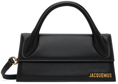 Jacquemus Le Chiquito Long Leather Top Handle Bag In Black