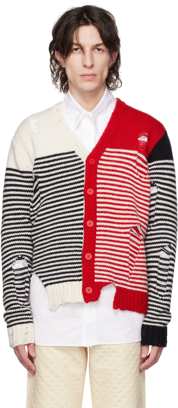 Charles Jeffrey Loverboy fringed cotton cardigan - Black