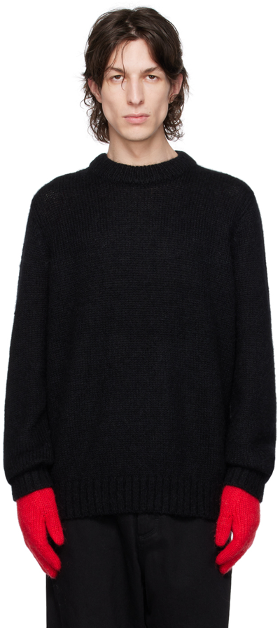 Charles Jeffrey Loverboy Glove-sleeves Waffle-knit Jumper In Black