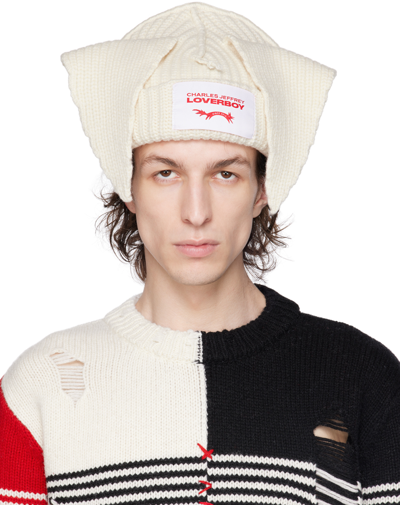 Charles Jeffrey Loverboy Chunky Rabbit Ribbed-knit Beanie In White ...