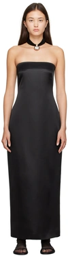 The Row Reeta Wool And Silk Maxi Dress In Black