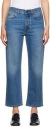 The Row Riaco Rigid Mid-rise Straight-leg Jeans In Washed Blue