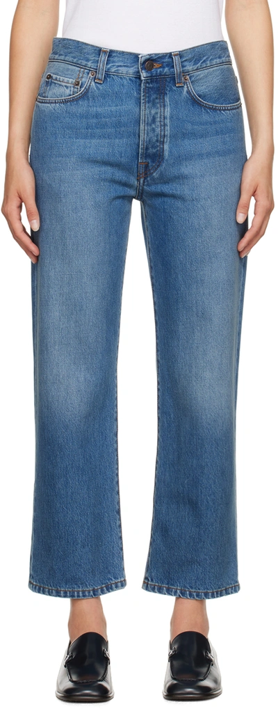 The Row Lesley Mid-rise Straight-leg Jeans In Washed Blue