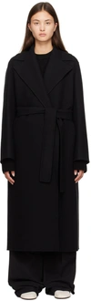 The Row Woolen Robe-style Coat With In Black