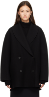 The Row Polli Double-breasted Jacket In Wool And Cashmere In Black