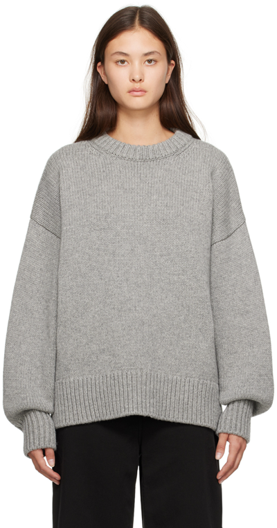 The Row Ophelia Wool-cashmere Sweater In Grey Melange