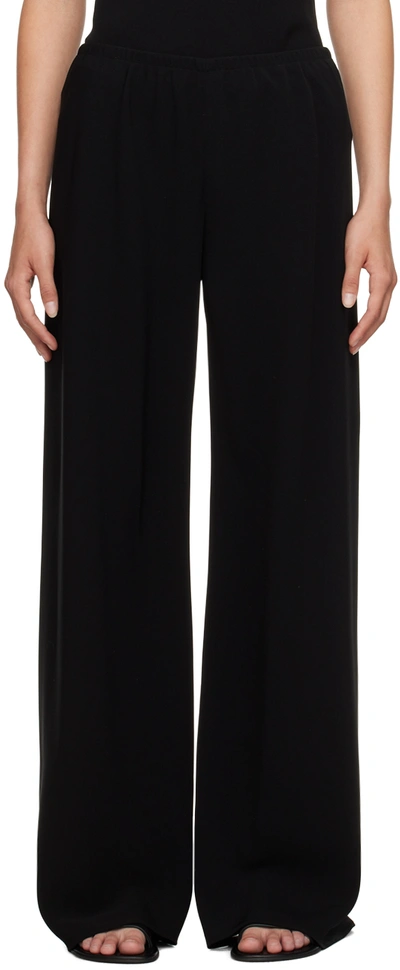 The Row Gala High-rise Wide-leg Cady Pants In 黑色