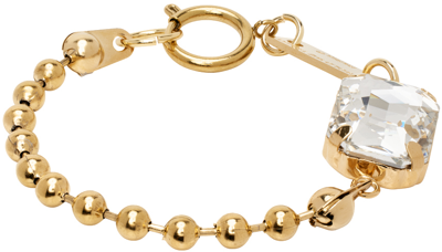 In Gold We Trust Paris Gold Crystal Ball Chain Bracelet In 18k Gold