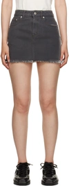 HERON PRESTON BLACK GRADIENT DENIM MINISKIRT