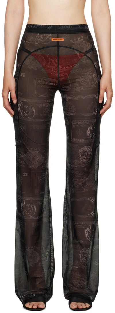 Heron Preston Black Hp Currencies Trousers In Black Currie