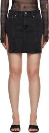 Heron Preston Denim Cutout Mini Skirt In Black No Color