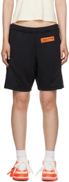 HERON PRESTON BLACK 'NF' SHORTS