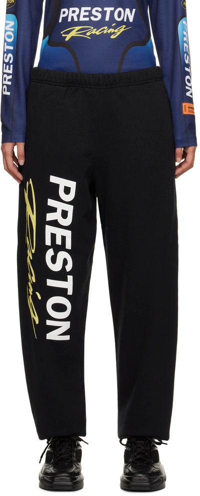 Heron Preston Black 'preston Racing' Lounge Pants In Black White