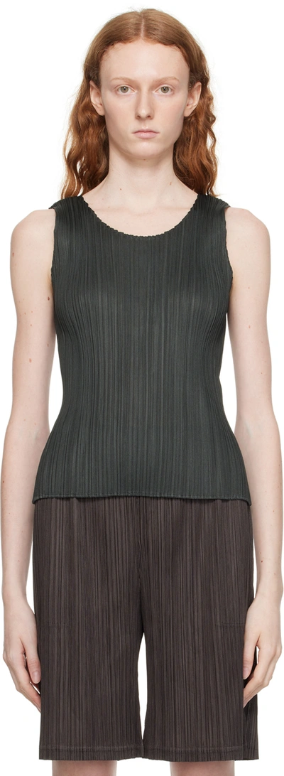 Issey Miyake Gray Monthy Colors March Tank Top In Green