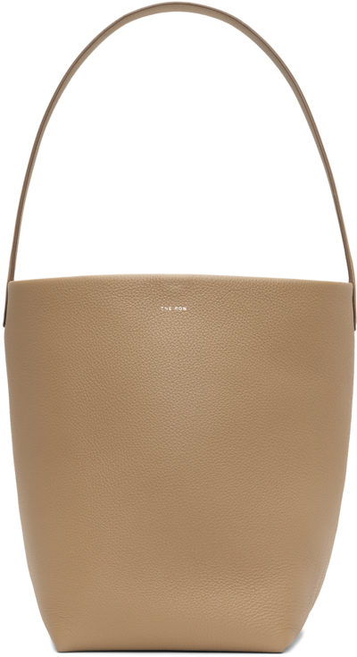 The Row N/s Park Medium Textured-leather Tote In Brown