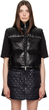 Moncler Blavet Logo Patch Zip-up Padded Vest In 999 Black