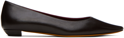 The Row Brown Claudette Ballerina Flats In Chocolate