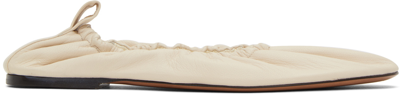 The Row Glove Calfskin Ballerina Flats In Ivory