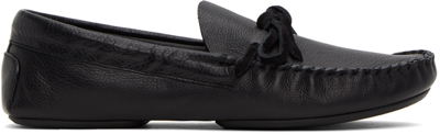 The Row Lucca Calfskin Mocassin Loafers In Black