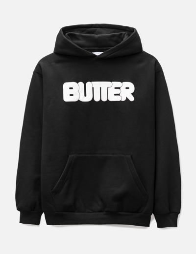 Butter Goods Puff Rounded Logo Hoodie In Black