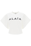 ALAÏA ALAIA CROPPED T-SHIRT WITH LOGO EMBROIDERY