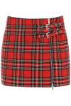 ALESSANDRA RICH ALESSANDRA RICH MINI SKIRT WITH BUCKLES AND ZIP