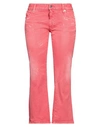 Dsquared2 Woman Denim Pants Coral Size 6 Cotton, Elastane In Red